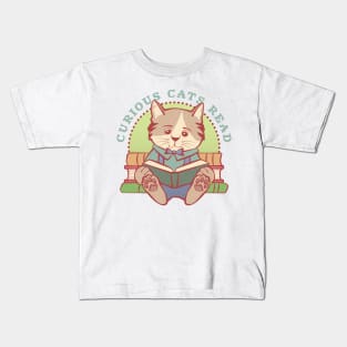 Curious Cats Read Boy Kids T-Shirt